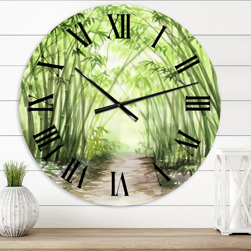 Little Road Bamboo Forest - Horloge murale traditionnelle, Moyenne