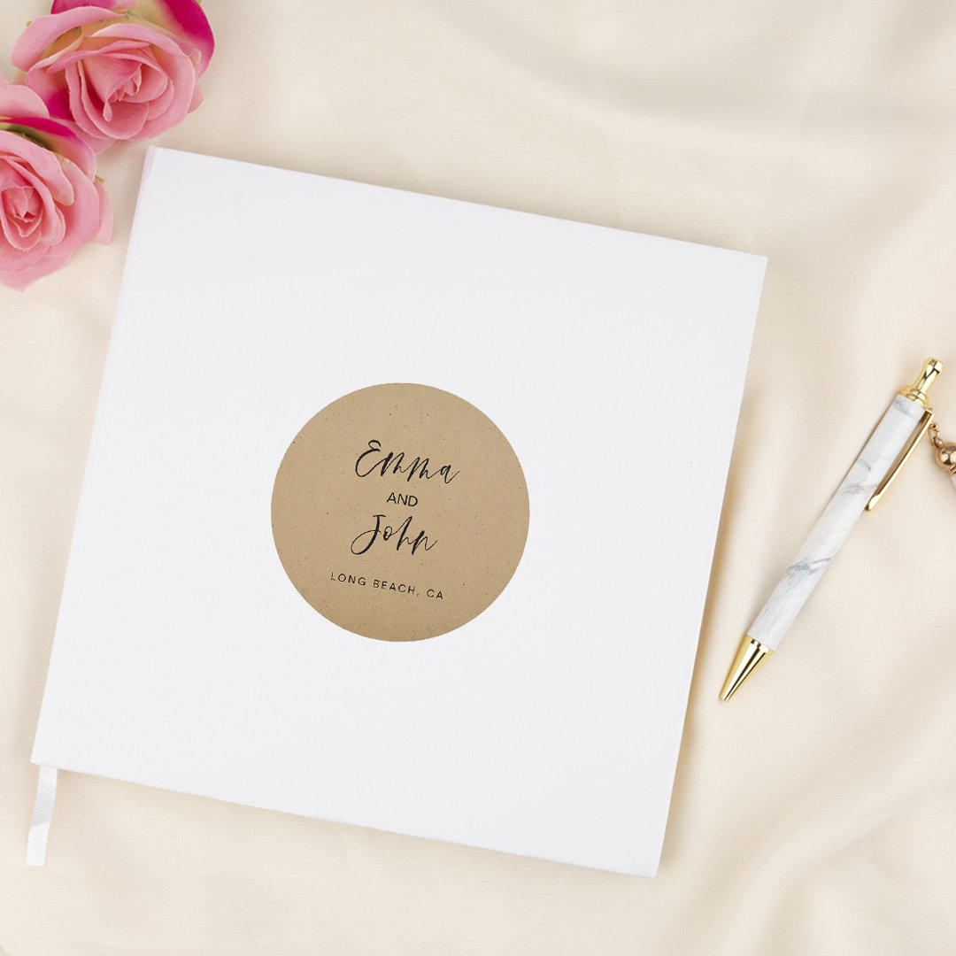 Kraft Brown White Custom Wedding Guestbook Koyal Wholesale 