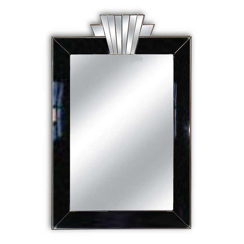 Roxana Flat Wall Mirror, Black