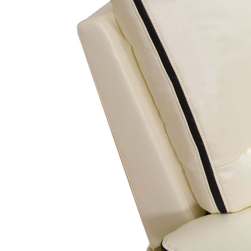 Ensemble de causeuse inclinable en cuir reconstitué blanc crème