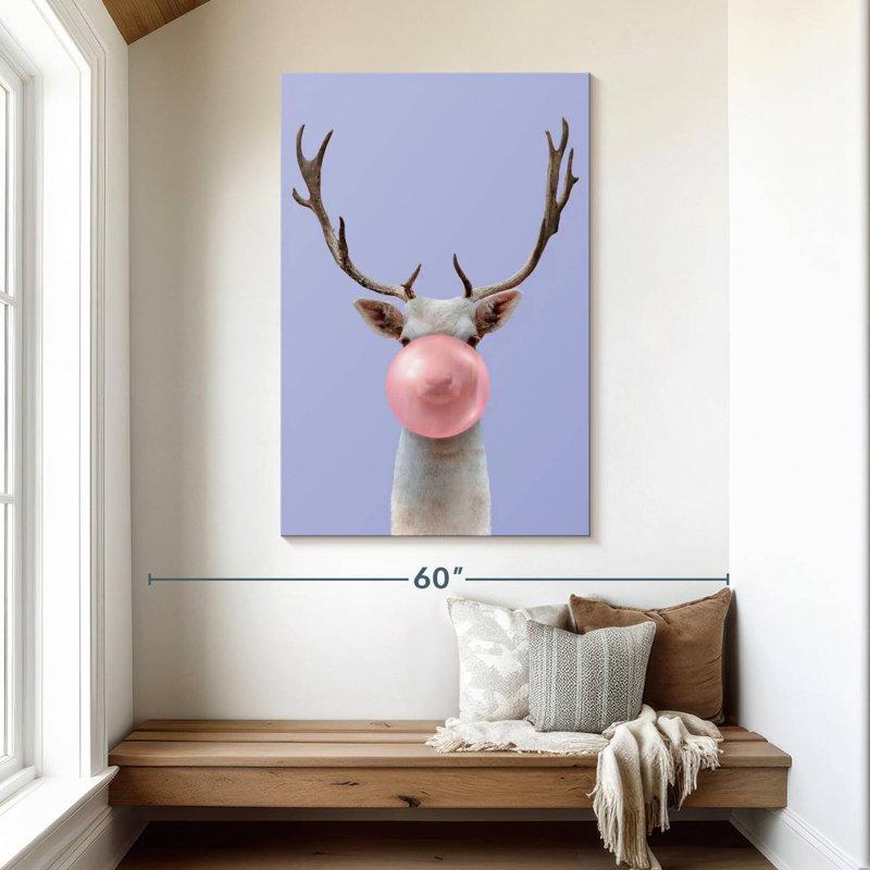Bubble Gum Deer, 48" H x 32" W