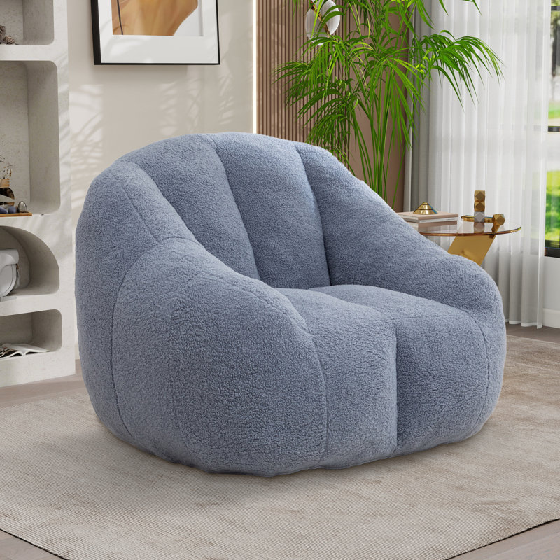Fauteuil à billes, fauteuil de plancher moderne, Teddy bleu clair