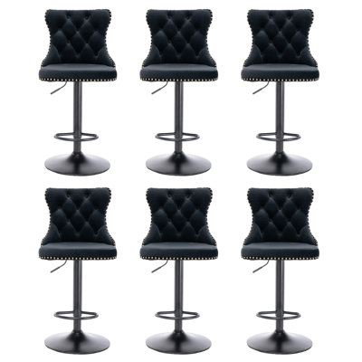 Kaleyll 360° Swivel Velvet Counter Height Bar Stool for Kitchen Island