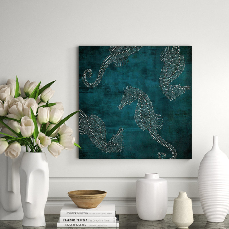 Rivets And Turquoise III Print by Sofia Fox, 24" H x 24" W x 1.5" D, Glass Coat