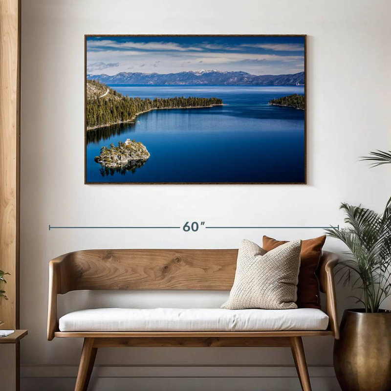 Majestic Lake Tahoe, 46 po x 31 po, Cadre flottant en noyer