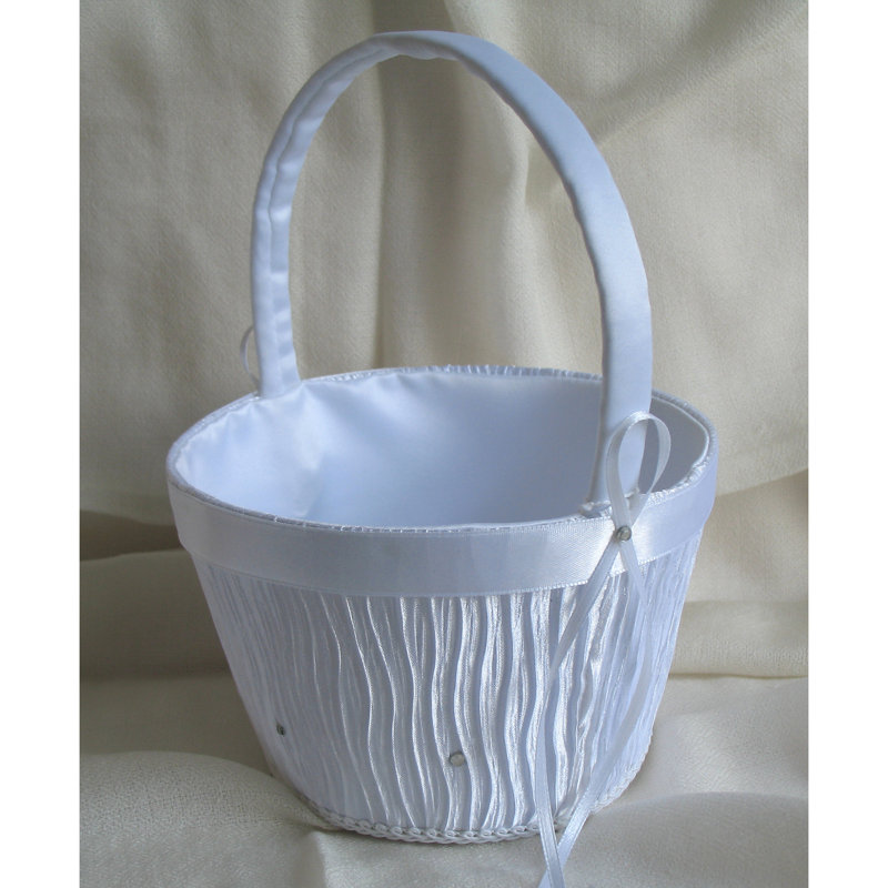 Panier à fleurs en bambou irrégulier, Blanc