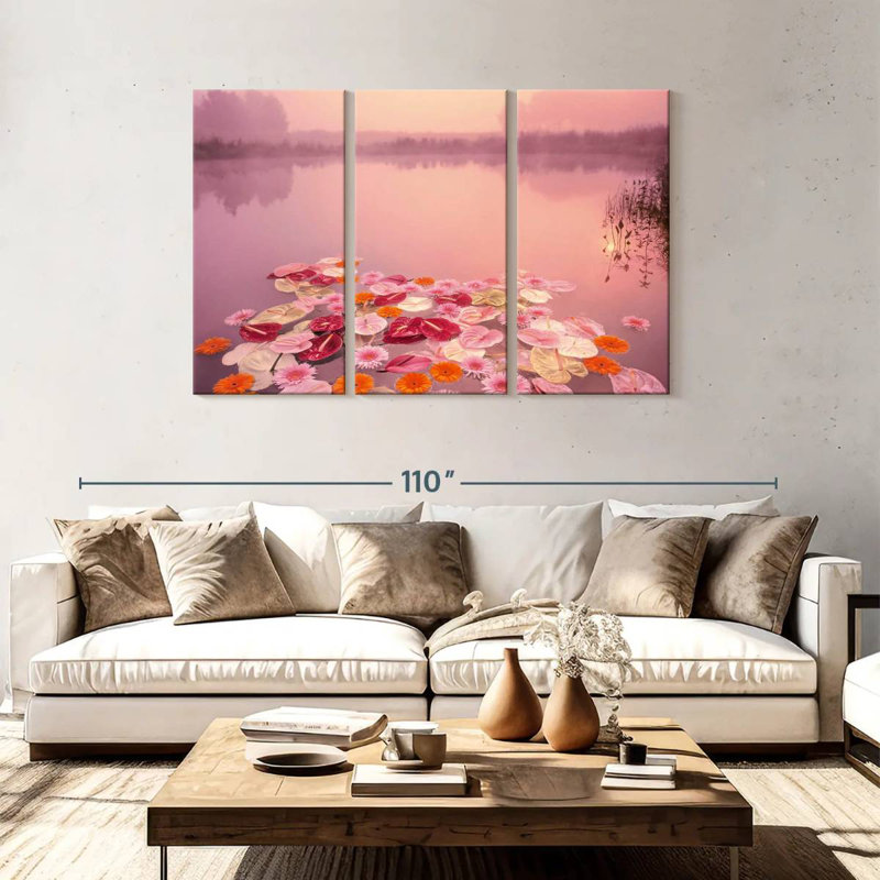 Alvord Floral Pink Lake, 48" H x 74" W