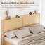 Lit de rangement double en rotin - MDF + métal, armoire cachée
