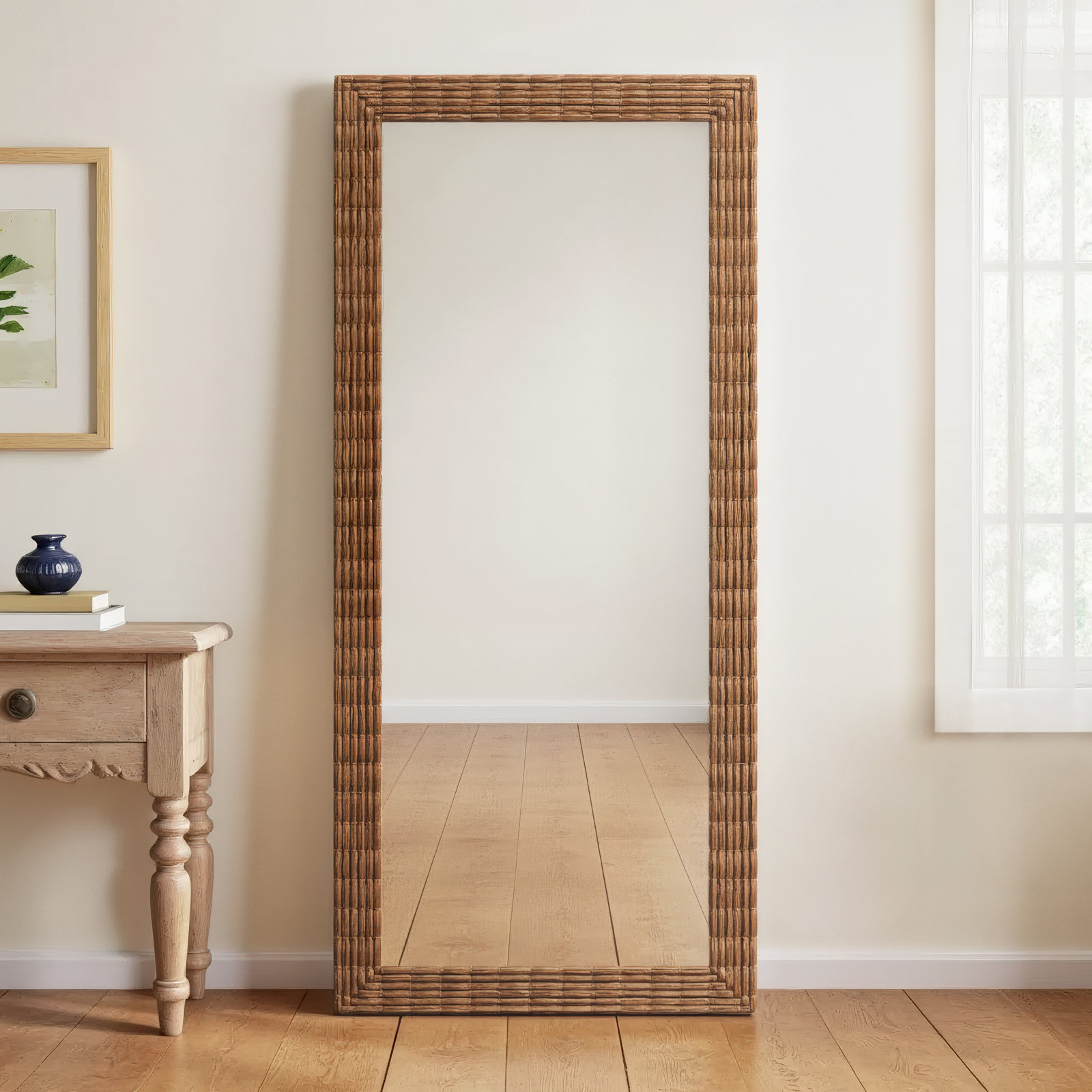 Rosalie Seagrass Rectangle Mirror