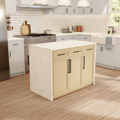 Aleata Kitchen Island with Engineered Marble Top