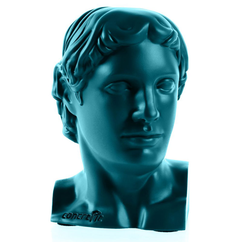 Concrette Concrete / Cement Non-Skid Bookend, Dark Turquoise