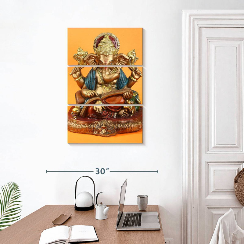 Adella Golden Ganapati Idol, 32" H x 20" W