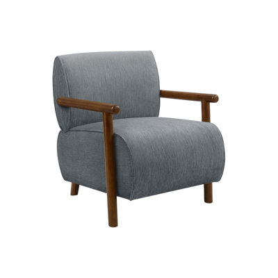 Modern Upholstered Accent Chair with Walnut Solid Wood, Perfect for Living Room and Bedroom Comfort and Style