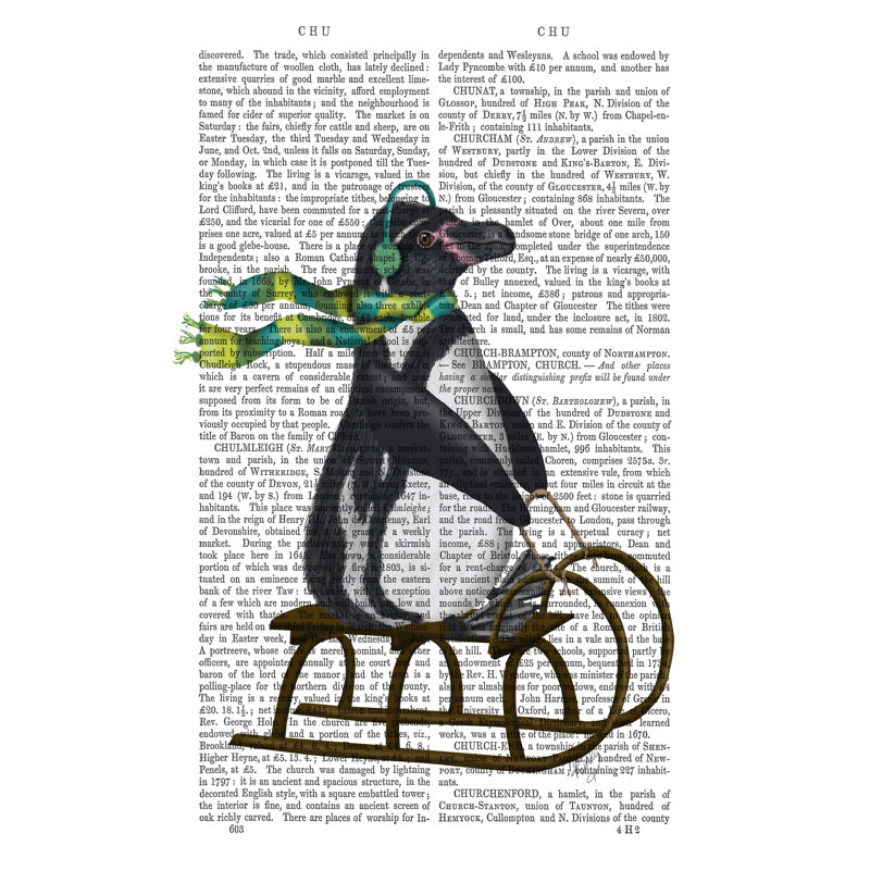 Penguin On Sled by Fab Funky - Wrapped Canvas Print, 122cm H x 81cm W
