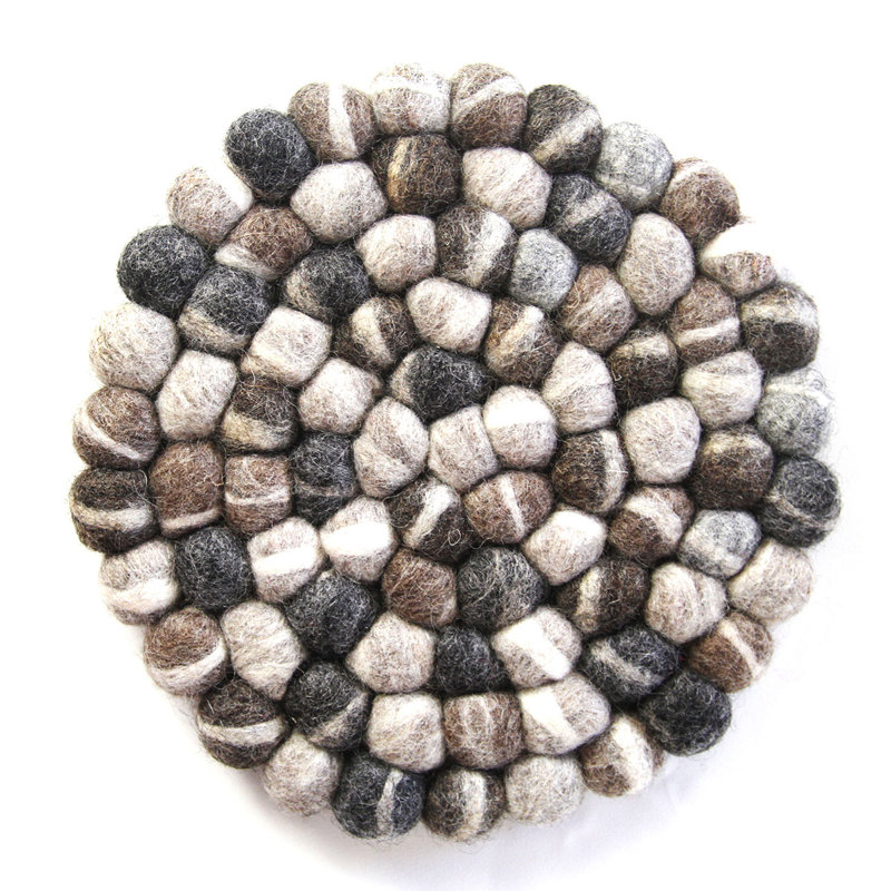 Round 4 Piece Coaster Set, Gray/White