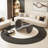 Dark grey curved negotiating sofa