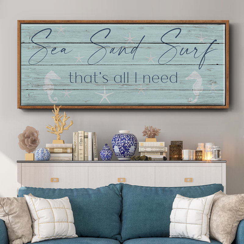 Sea, Sand, Surf - Toile encadrée, H 8 po x l 20 po