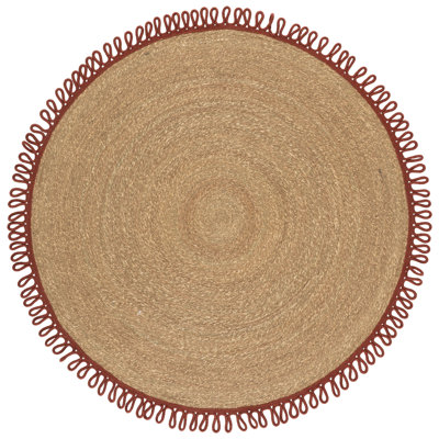 Natural Fiber Braided Bamboo Slat / Seagrass; Cotton No Pattern Indoor Rug