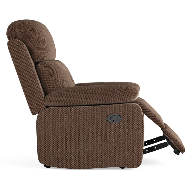 Fauteuil inclinable rembourré Brezzy, Velours brun clair
