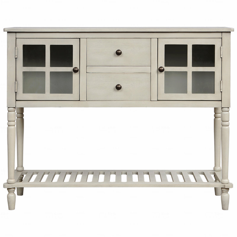 Console en bois / verre Farmhouse, Beige