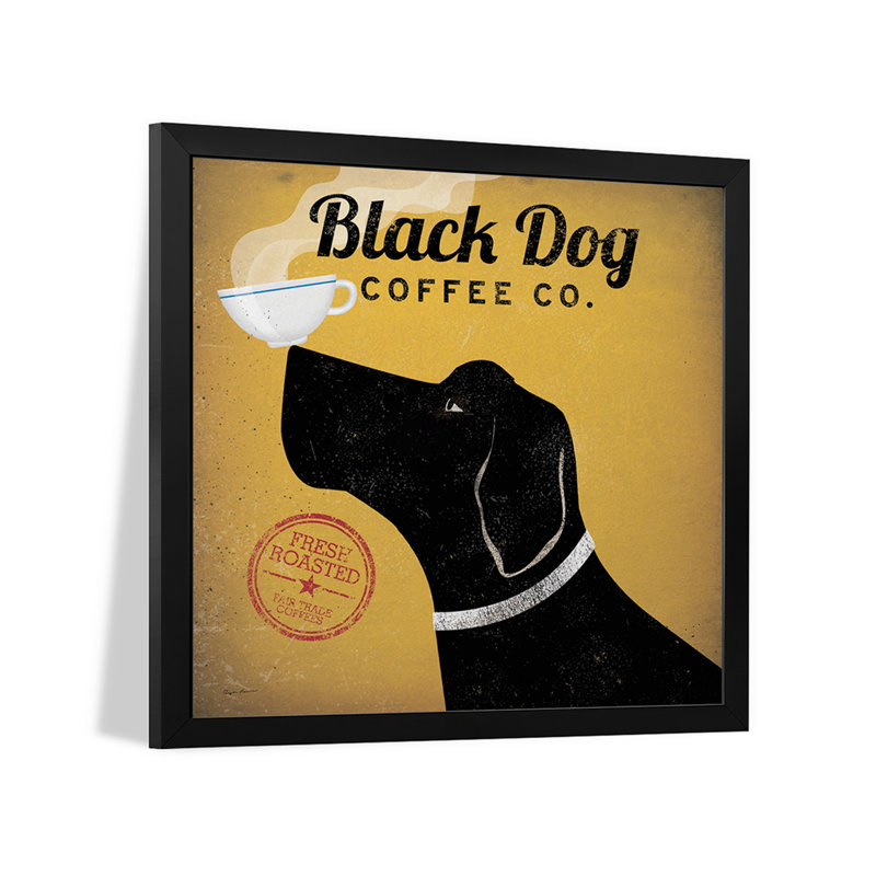 «Black Dog Coffee Co.», affiche encadrée de qualité supérieure par Ryan Fowler, H 16 po x l 16 po