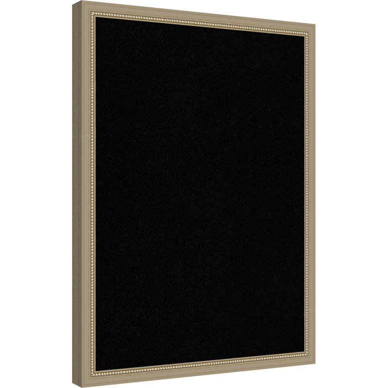 Tableau d'affichage en liège noir Belmont, cadre argenté vieilli, L 22 po x H 30 po, Argent Belmont