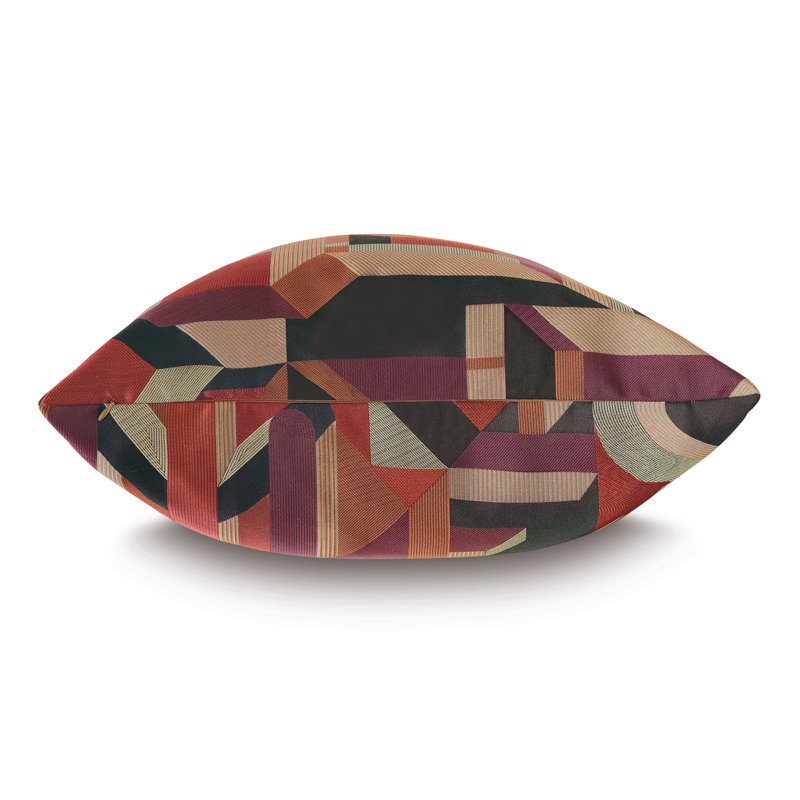 Abstract Polyester Blend Reversible Throw Pillow