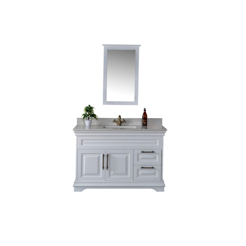 Meuble-lavabo simple Cierrah, Blanc