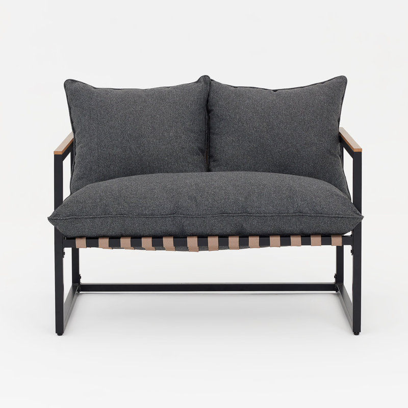 Ensemble de conversation d'extérieur Tapasi, chaises longues de patio avec coussins et table de bout, 3