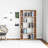 Scandinavian Style Bookshelf, Oak w/ White Color, 35.4 x 9.8 x 64.4 inches | 100% Melamine Coated Particle Board, Thickness: 0.7 inches | Numerous Shelves, Wall-Mountable Design | Perfect for Home or School Use-731640947