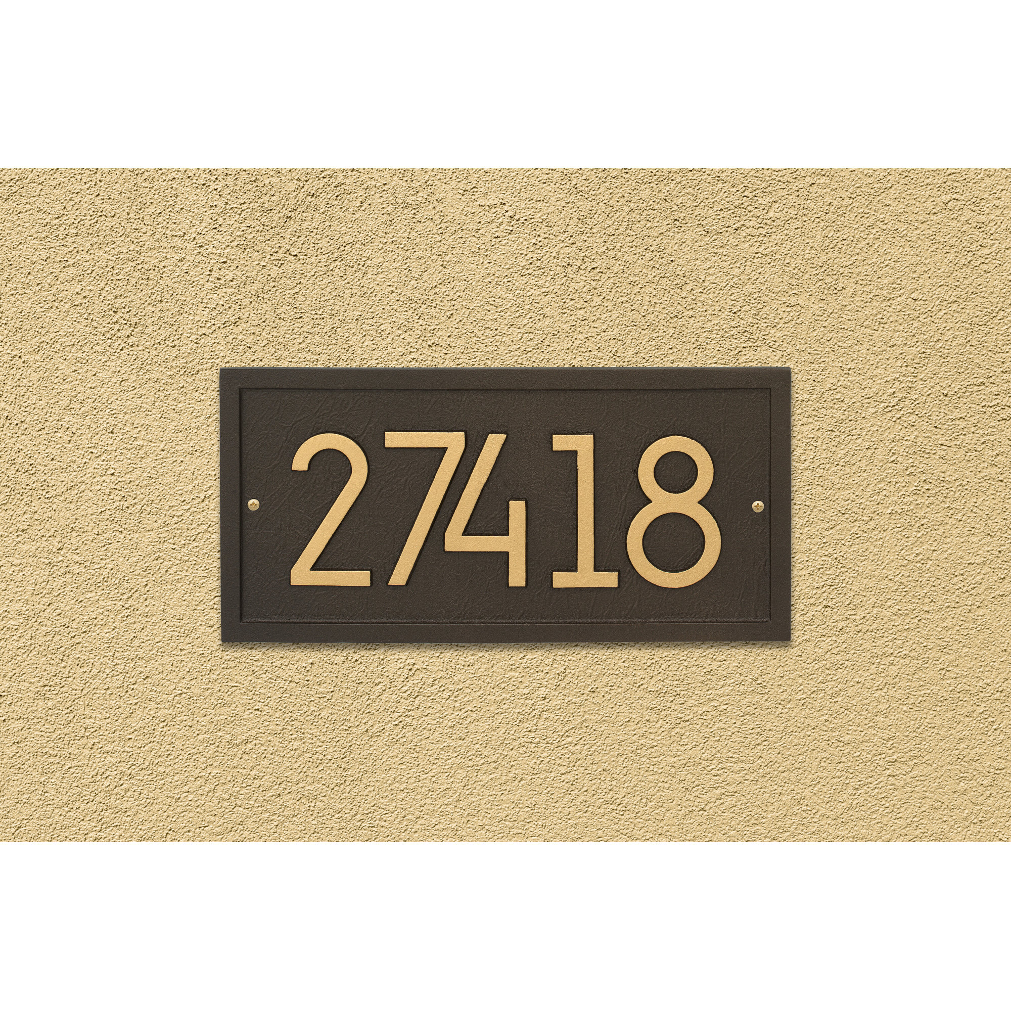 Modern Address Plaque, Yes, Aged Bronze
