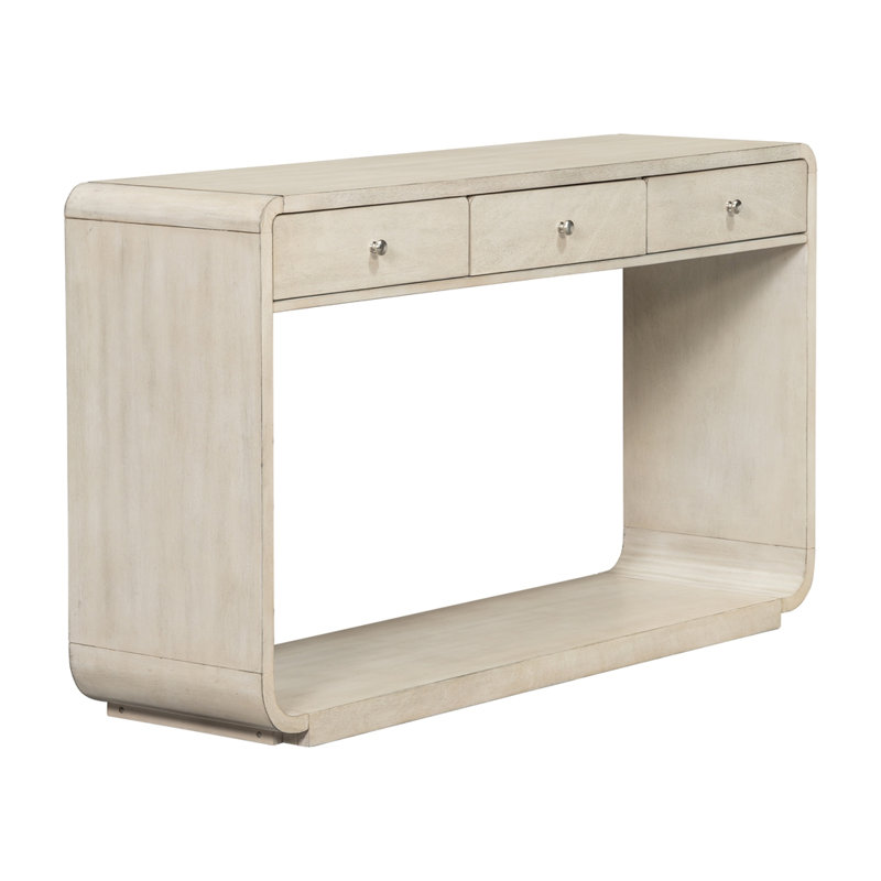 Console de style antique, 3 tiroirs de rangement, tablette de présentation, pieds courbés, finition peinte, vestibule / couloir / salon
