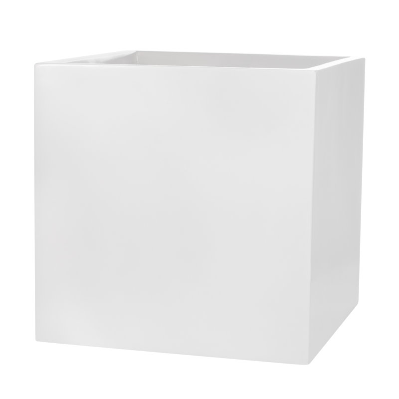 Dixon Square Cube Pot Planter Box, 15" H x 15" W x 15" D, White