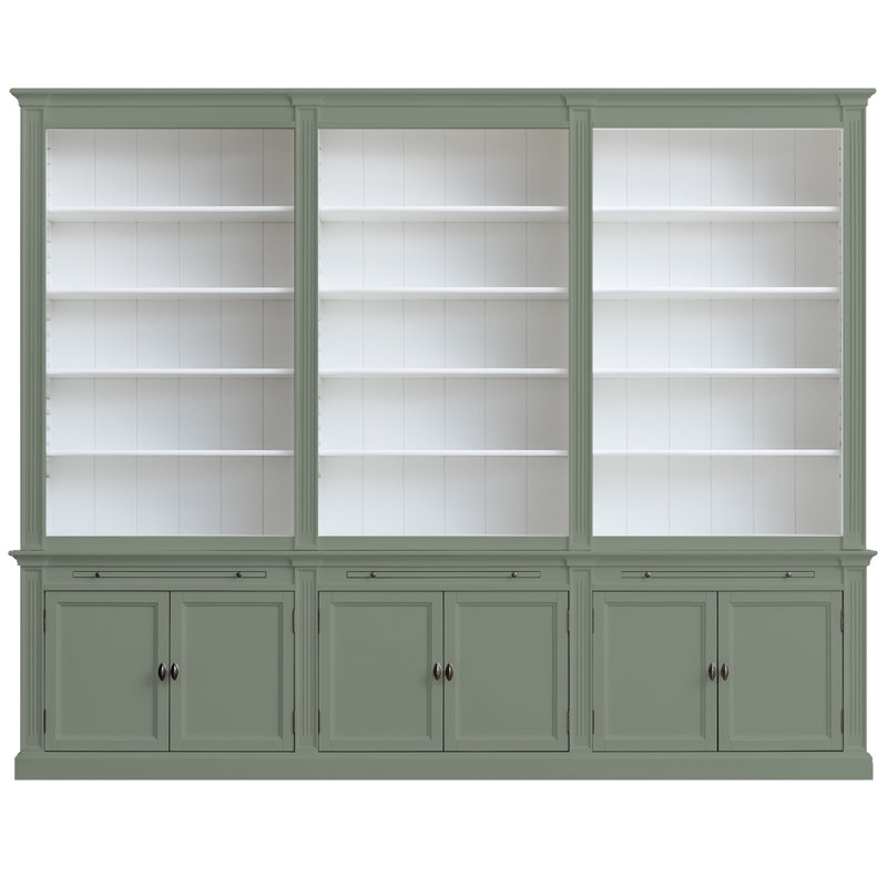 Bodee 240cm H x 300cm W Library Bookcase, Black/Grey