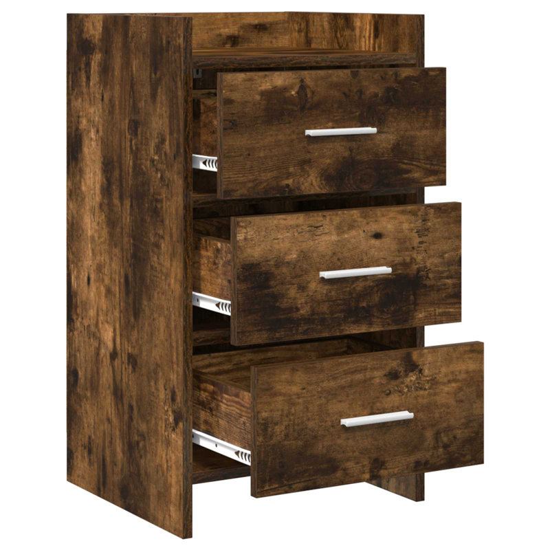40 cm W Bedside Table, Smoked Oak