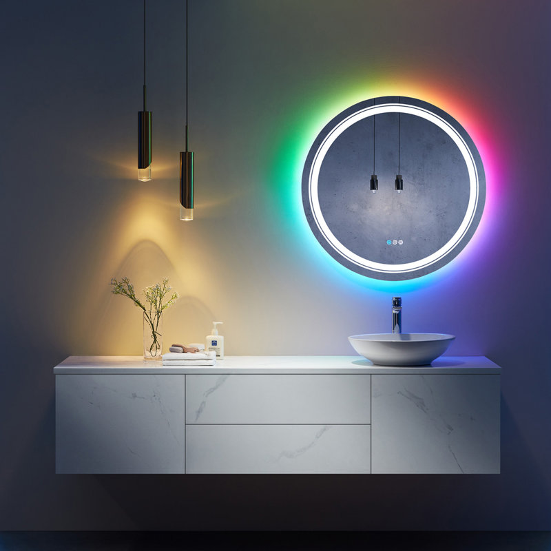 Miroir de salle de bain / meuble-lavabo Aevar, 36 po x 36 po