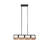 Aldo 28" 3-Light Black Metal & Wood Linear Pendant Light