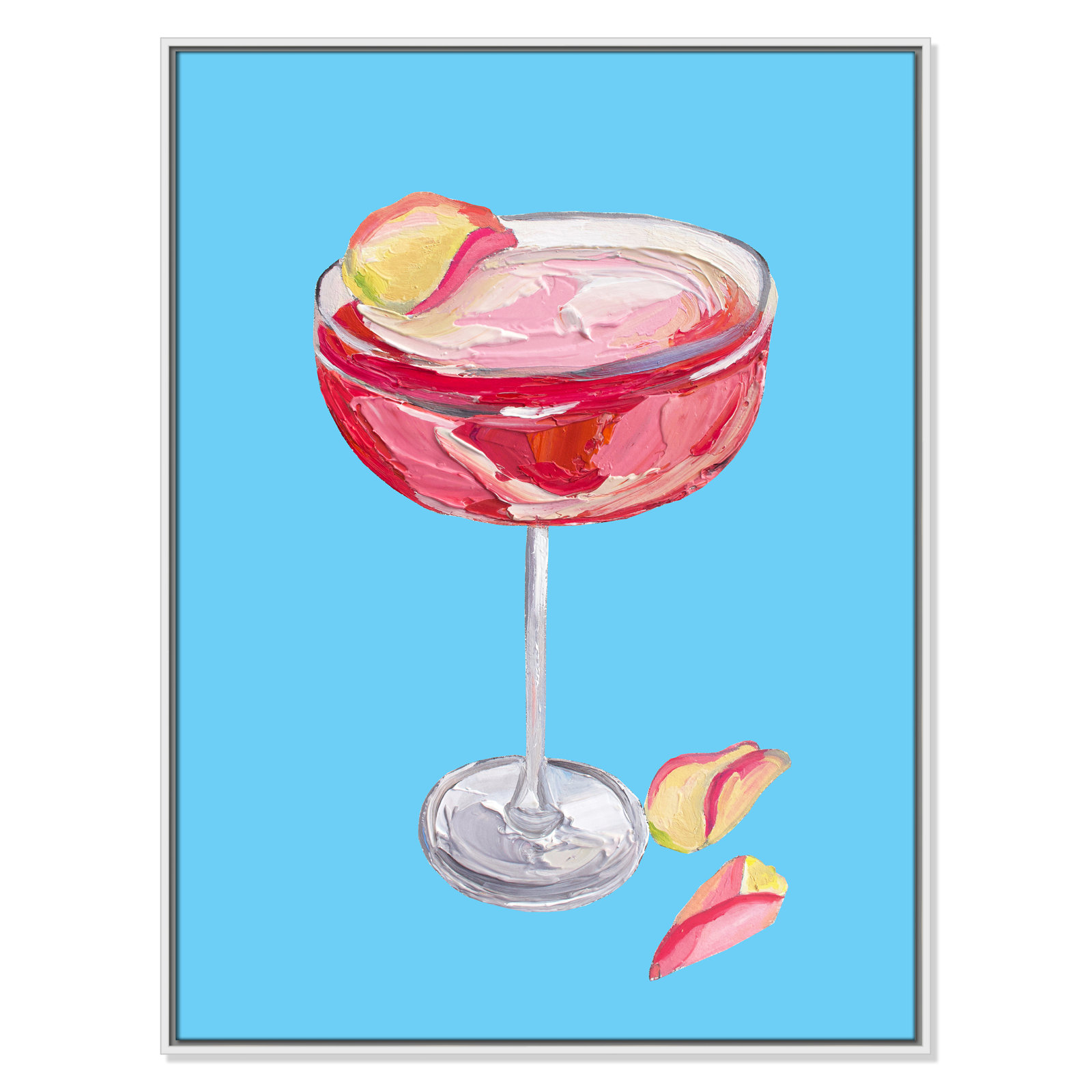 Sparkling Rose Gin Cocktail Print by Straker, 41.5" H x 31.5" W, White Floater
