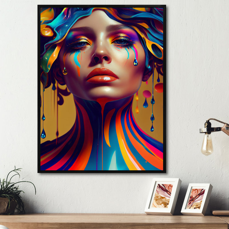 «Liquide», impression sur toile, H 20 po x l 12 po x P 1 po, Cadre flottant noir