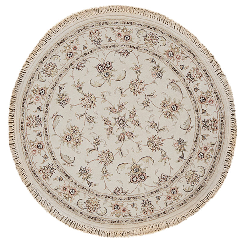 High-Quality Hand-Knotted Ivory Area Rug