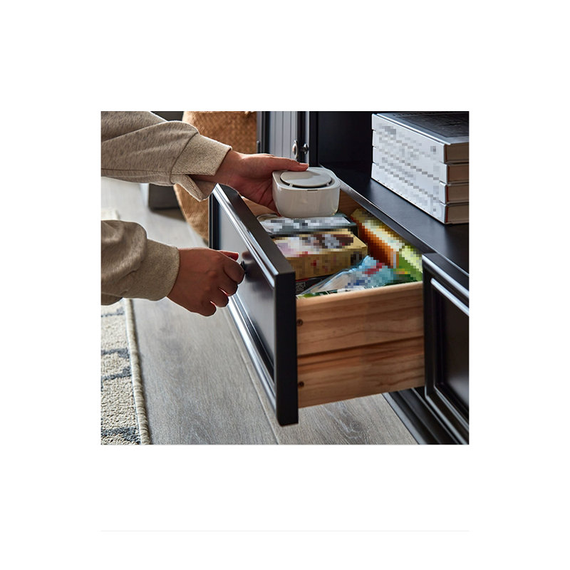 Meuble télé de style moderne, Noir, L 70,86 po x P 15,74 po x H 21,65 po
