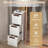 Inbox Zero 2 Pcs 3-drawer Narrow Rolling Storage Cabinet With Pull Handles Built-in Wheels
