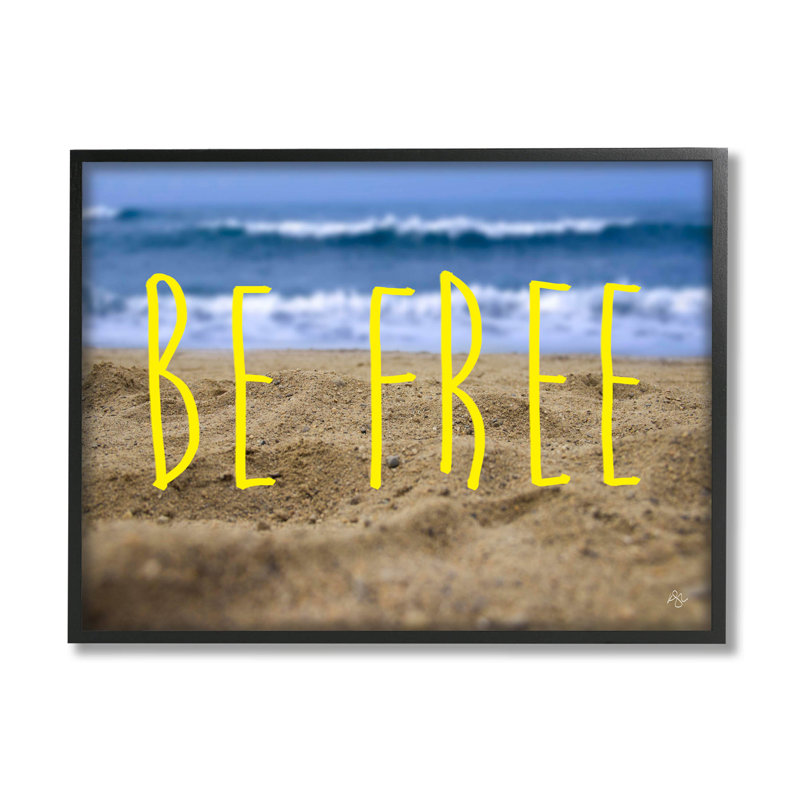 «Be Free Beach Waves», estampe numérique par K. Kaufman, H 11 po x l 14 po x P 1,5 po, Giclée encadrée noir minuit