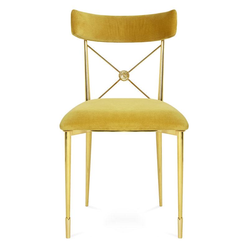 Rider Dining Chair, Rialto Gold, Gold