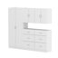 Ensemble de rangement modulaire en lin blanc de 78 po avec commode à 6 tiroirs et range-chaussures