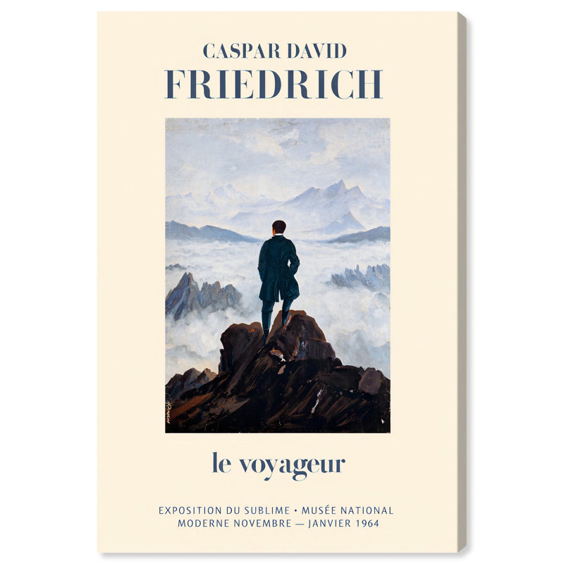 «Wanderer in a Sea of Mist», reproductions d'art sur toile par Art Remedy, H 54 po x l 36 po, Toile tendue avec châssis
