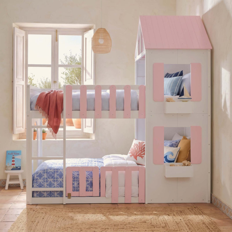 Mobilier de chambre à coucher superposé House, Twin, Pink
