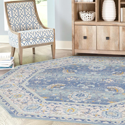 Hillen Oriental French Blue Area Rug