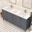 Meuble-lavabo double autoportant 72 po avec plateau en quartz blanc Rooh-92872001