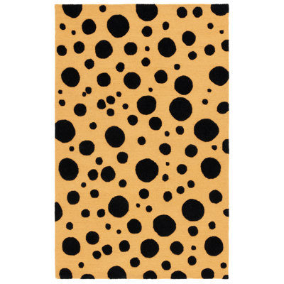 Tapis performance / performance en laine / coton touffeté à la main Jennabelle - doré / noir